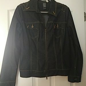 Stretch jean zipper jacket